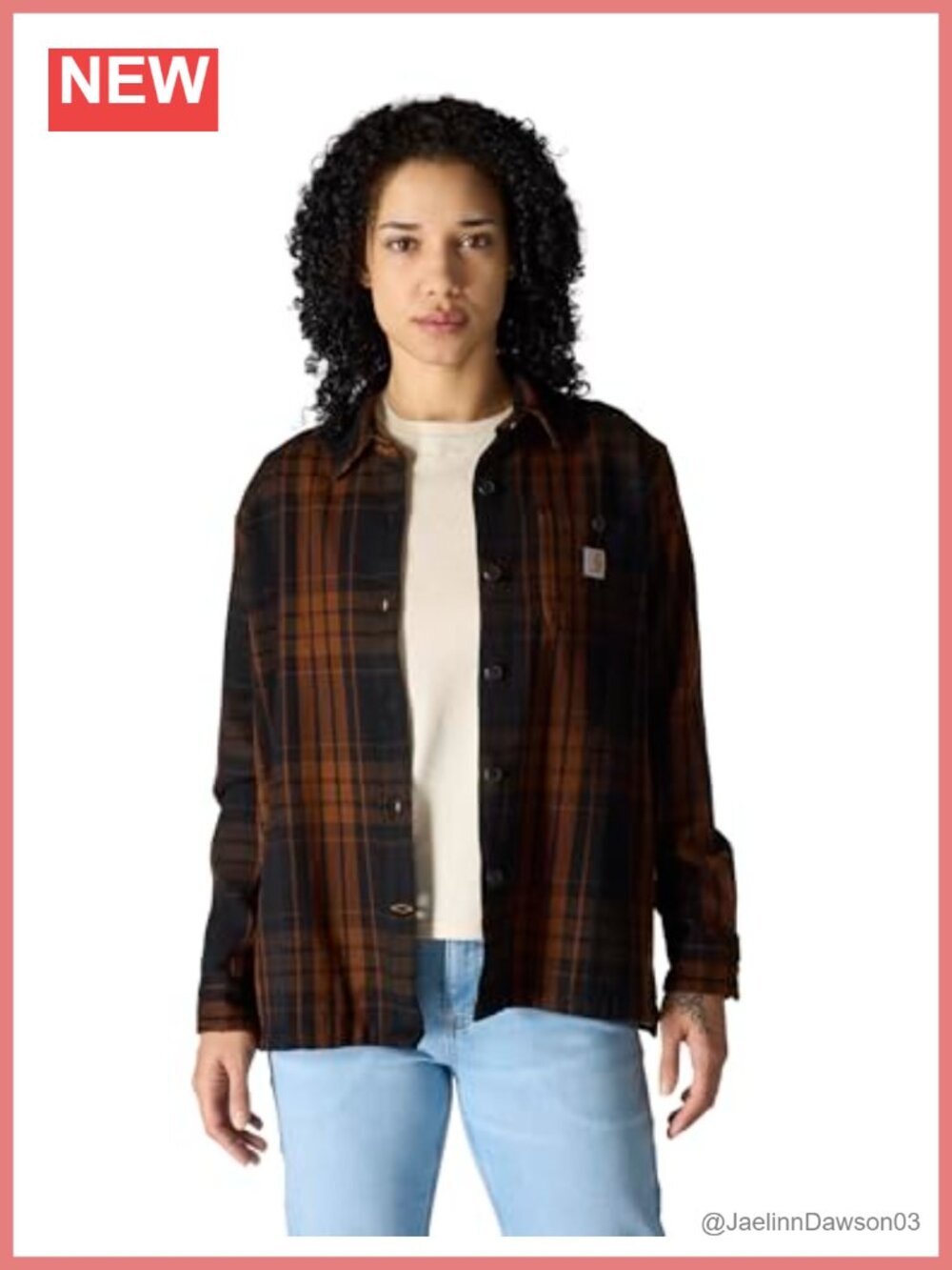 Carhartt Tencel Fiber Series Loose Fit Twill Plaid Shirt Button Front